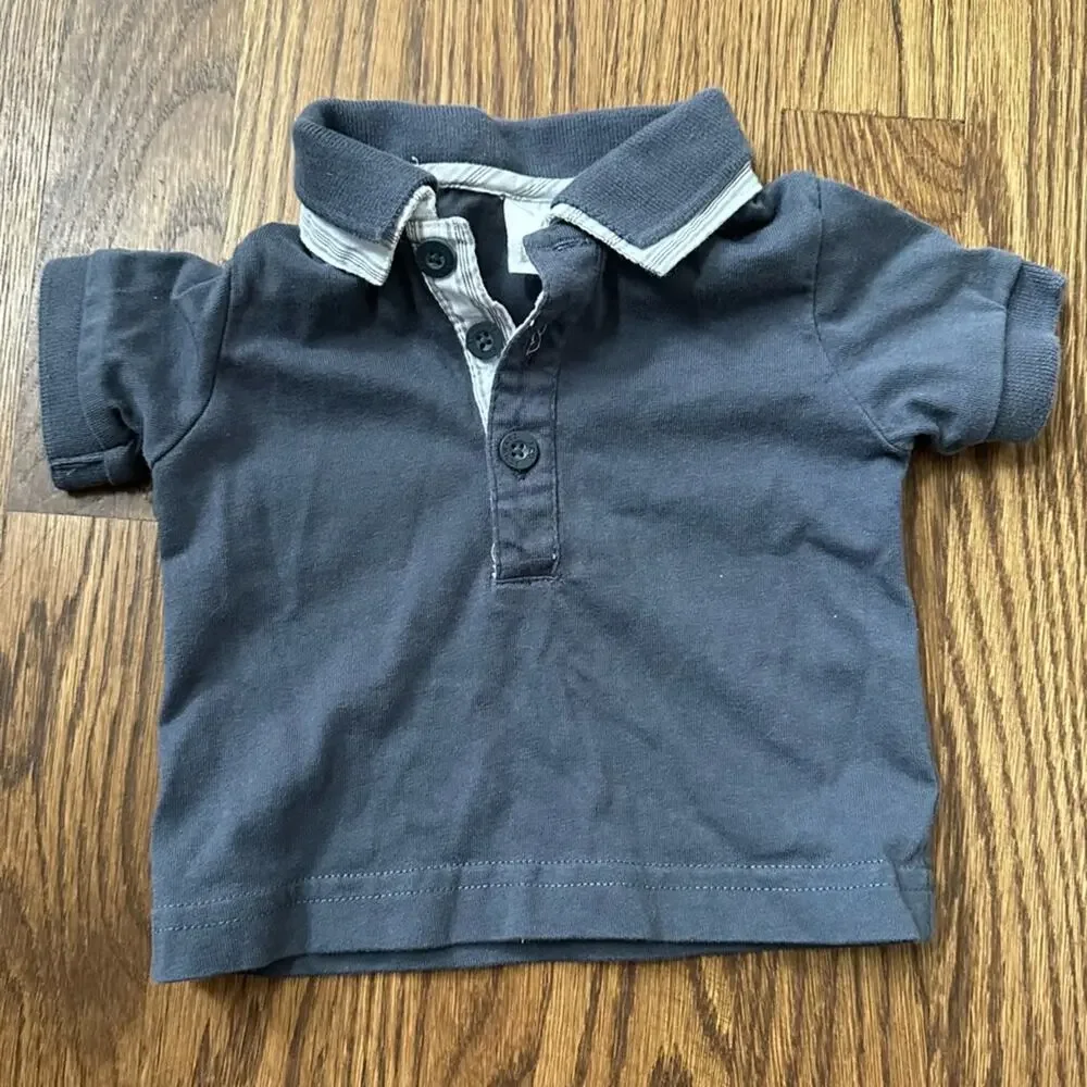 FAO Schwarz striped overalls and polo set, size 0-3 month (2 pieces)